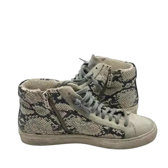 P448 leather mid top lace up sneakers women’s size 39 - Picture 1 of 7